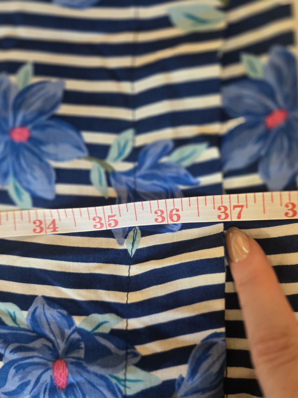 Draper James RSVP Navy & Cream Striped Floral Midi Dress S - Picture 9 of 12
